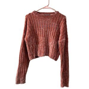 Derek Heart Women’s Size XL Chenille Crew Neck Cropped Knit Sweater